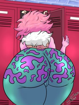 1girls alternate_version_available ass ass_focus big_ass boku_no_hero_academia bubble_ass bubble_butt cameltoe clothing fat_ass female female_only hallway hero_outfit_(mha) huge_ass indoors large_ass locker mina_ashido my_hero_academia pink_hair pink_skin png pussy sansface solo thick_ass thick_thighs wide_hips