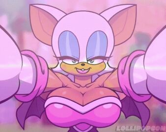 anthro big_breasts female kissing lips lollipopcon rouge_the_bat tagme