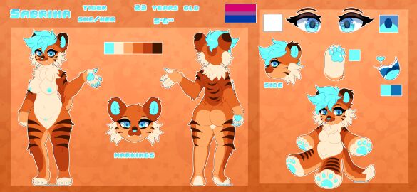 1girls 2d absurd_res alister_ik anthro areolae ass big_breasts bisexual_pride_colors blue_eyes breasts cleft_of_venus color_guide digital_media digitigrade felid female female_only full_body furry hair hi_res imperial_units mammal model_sheet multiple_views navel nipples nude open_mouth paws prehistoric_species pussy reference_sheet saber-toothed_tiger sabrina_(solidsnuck) short_hair solo standing turnaround white_hair white_nipples