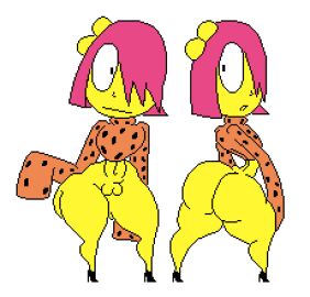 1girls anthology_of_the_killer bb_(of_the_killer) bottomless female female_only full_body hair_over_one_eye high_heels keelgabeytheart of_the_killer of_the_killer_(series) pink_hair pussy short_hair solo solo_female