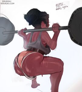 1boy african african_femboy ass ass_focus back_view barbell barbell_squats big_ass dark-skinned_femboy dark-skinned_male dark_male_only dark_skin dreadlocks exercise exercise_clothing fat_ass femboy male male_only panties seruroku sissy solo solo_focus solo_male squats squatting swamp_ass sweating sweaty sweaty_ass sweaty_body sweaty_butt tied_hair working_out workout workout_clothes