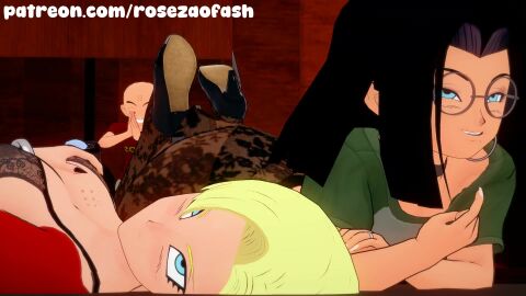 2boys1girl 3d android_17 android_18 animated beckoning bisexual black_hair blonde_female blonde_hair blue_eyes both_sexes_in_same_situation bottom_heavy_femboy bra brother_and_sister crossdressing dilf dragon_ball dragon_ball_super dragon_ball_z evaan femboy glasses groping_self harem imminent_sex koikatsu krillin kuririn lace large_breasts looking_at_viewer milf mirror no_nut_november panties pantyhose polyamory roseza sound spanking tagme trap video