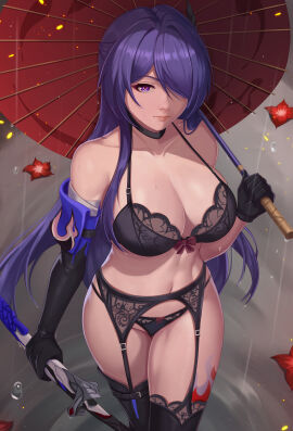 1girls absurd_res absurdres acheron_(honkai:_star_rail) arm_length_gloves athletic athletic_female bangs bare_hips bare_shoulders bare_skin bare_thighs big_breasts black_boots black_bra black_clothes black_clothing black_garter_belt black_garter_straps black_gloves black_panties black_stockings black_underwear boots bra breasts busty cleavage cute_face exlic female female_focus female_only fit fit_female garter_belt garter_straps gloves hair_over_one_eye hartman_hips high_resolution highres hips holding_umbrella honkai:_star_rail honkai_(series) huge_breasts large_breasts large_filesize light-skinned_female light_skin lingerie long_hair looking_at_viewer navel panties purple_eyes purple_hair rain raining slim_female slim_waist solo solo_female solo_focus stockings stomach tattoo tattoo_on_thigh tattooed_thigh thick_thighs thigh_boots thigh_tattoo thighs toned toned_body toned_stomach umbrella underwear very_high_resolution
