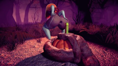 3d 3d_model anal anus ass ass_focus breasts curvy dildo dildo_in_ass female forest gaping_anus halloween halloween_costume huge_ass huge_breasts king_of_fighters pumpkin scat shermie_(kof) shit spread_anus superdougie thick_thighs turd voluptuous wide_hips witch_costume witch_hat