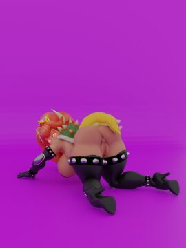 1girls 3d 3d_(artwork) anklet armlet ass big_ass big_breasts big_butt big_thighs black_boots black_gloves black_leotard boots bowsette bracelet breasts bubble_ass bubble_butt crown curvy dark-skinned_female dark_skin doggy_style elbow_gloves elbow_pads female female_only gloves hamo_xxx heel_boots horns huge_ass huge_breasts huge_butt huge_thighs knee_pads large_ass large_breasts large_butt large_thighs leotard looking_at_viewer looking_back looking_back_at_viewer mario_(series) naked nintendo nude pointy_ears ponytail purple_background pussy red_bowsette red_eyes red_hair self_upload solo spiked_anklet spiked_armlet spiked_bracelet spiked_shell spiked_tail spiked_thighlet strapless_leotard tail thick thick_ass thick_butt thick_eyebrows thick_hips thick_thighs thigh_boots thighlet tied_hair wide_hips