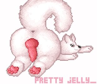 animated ass canid canine canis digital_media_(artwork) knot male male_only mammal nude paws pixel_(artwork) prettyjelly solo solo_male wolf