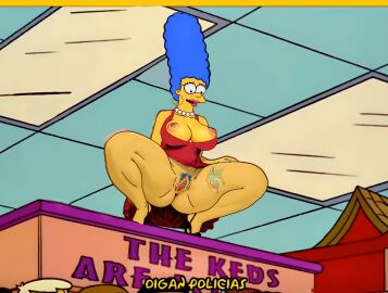 2d edit exposed_pussy female footwear full_color legs_apart marge_simpson no_penetration pussy red_dress screenshot_edit solo solo_female spanish_text spread_legs squatting tagme text the_simpson the_simpsons volumptous