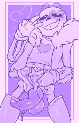 2022 4_fingers abstract_background absurd_res aipeco18 animated_skeleton anthro blush bodily_fluids bone bottomless clothed clothing digital_media_(artwork) erection fingerless_gloves fingers genitals gloves half-closed_eyes handwear heart_symbol hi_res humanoid looking_at_viewer male male_only narrowed_eyes penis sans sans_(underlust) sans_(undertale) shirt simple_background skeleton smile solo teeth toony topwear undead underlust underlust_sans undertale undertale_(series)