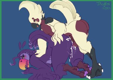 absurd_res all_fours anal anal_sex anthro ass ass_up avian balls beak bird blush bodily_fluids breasts cum cum_inside duo ejaculation feather_hands feathered_wings feathers feet female female_penetrated from_behind_position genital_fluids genitals hi_res larger_female male male/female male_penetrating male_penetrating_female nude open_mouth penetration penis pussy sex simple_background size_difference smaller_male tail tail_feathers talons toes toucan toulip_(trissyfen) trissyfen vaginal_fluids vulva wings