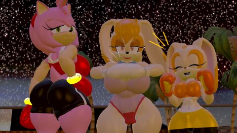 3d 3d_(artwork) 3girls age_difference amy_rose anthro ass back backboob big_ass big_breasts big_butt big_thighs black_shorts boxing boxing_gloves boxing_ring breasts bubble_ass bubble_butt closed_eyes cream_the_rabbit female female_focus female_only fighting_ring furry gloves green_eyes hairband half-closed_eyes hand_on_hip huge_breasts kabalmystic_(style) large_breasts leotard lips lipstick looking_at_viewer looking_back looking_back_at_viewer midriff milf night open_mouth orange_boxing_gloves orange_eyes orange_gloves orange_hair orange_sports_bra outside pink_fur pink_hair pink_lipstick pounding_gloves_together red_boxing_gloves red_gloves red_hairband red_sports_bra rngsucks sega sfm shorts size_difference skirt sonic_(series) sonic_the_hedgehog_(series) sports_bra tail thick thick_ass thick_butt thick_hips thick_thighs thighs trio vanilla_the_rabbit vanilla_the_rabbit_(kabalmystic) white_boxing_gloves white_gloves wide_hips yellow_skirt