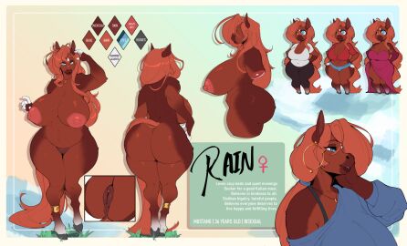 1girls animal_genitalia anklet anthro anus areola ass big_ass big_breasts big_butt blue_eyes breasts clothed clothing digital_media ear_piercing ear_ring english_text equid equine equine_genitalia faizenek female female_only full_body fur furry genitals grass hi_res hooves horse huge_ass huge_breasts huge_butt inu-sama jewelry looking_at_viewer mammal model_sheet nipples nude original piercing plant pussy rain_(rainstorm) reference_sheet ring_piercing simple_background smile solo standing tail text the_dogsmith thick_thighs unguligrade venus_symbol wide_hips