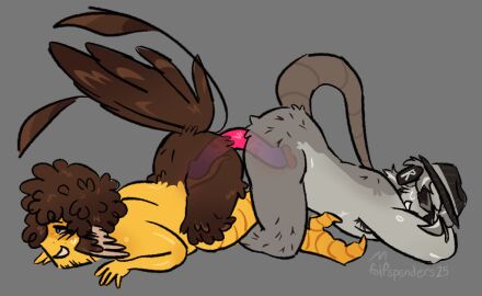 2boys avian avian_feet avian_humanoid black_hat blue_eyes brown_hair brown_wings cervical_contact cervical_kiss cervix chance_(forsaken) cloaca cloacal cloacal_penetration cloacal_penis color colored curly_hair double_sided_dildo female fluffy_hair folfspenders forsaken_(roblox) gay gay_sex grey_background grey_body grey_hair headphones internal male messy_hair naked penis pussy roblox roblox_game robloxian self_upload shedletsky shedletsky_(forsaken) signature sketch slit sunglasses sweat sweatdrop sweating tail tail_feathers tail_markings tentacle_penis trans_man vagina vaginal_insertion vaginal_penetration vaginal_sex watermark wearing_hat wearing_sunglasses wings wings_on_head x-ray yellow_skin