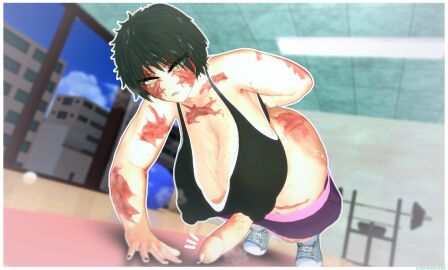 3d futanari intersex jujutsu_kaisen koikashura koikatsu push_ups scar tagme tagme_(character) zenin_maki