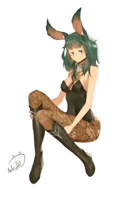 1girls absurdres alternate_costume animal_ear_fluff animal_ears artist_name bare_shoulders black_footwear black_leotard blue_eyes blush boots breasts brown_pantyhose byleth_(fire_emblem) byleth_(fire_emblem)_(female) closed_mouth covered_navel detached_collar female female_only fire_emblem fire_emblem:_three_houses full_body green_hair hands_on_own_legs happy highres knee_boots knees_together_feet_apart leotard long_hair looking_at_viewer medium_breasts nintendo pantyhose playboy_bunny rabbit_ears rabbit_girl sidelocks signature simple_background sitting smile solo spindle_(aidenr0) split_mouth strapless strapless_leotard tassel white_background
