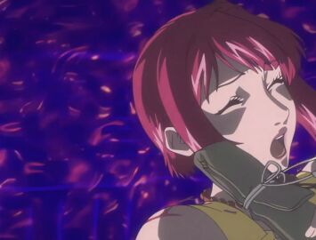 00s 1girls 2007 animated bare_shoulders bead_necklace beads bible_black bible_black_new_testament breasts cleavage cut_on_face falling female jewelry large_breasts lipstick long_sleeves makeup mature_female monk necklace night nun open_mouth purple_eyes red_hair religious revealing_clothes shin_bible_black short_hair tagme takashiro_hiroko tight_clothes