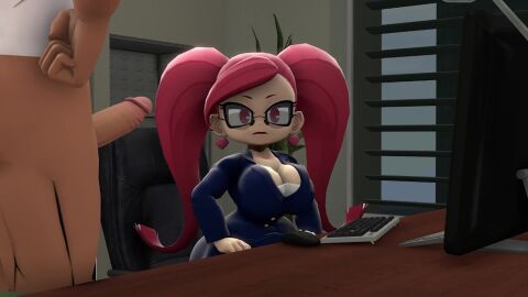 3d aiba_manami anal animated boku_no_hero_academia breasts cleavage cum cum_in_ass cum_in_pussy fellatio glasses high_heels highres la_brava large_breasts lipstick makeup my_hero_academia nipples office_lady oral red_heels sex shortstack sound standing standing_sex tagme thick_thighs thighhighs thighs twintails vadamarts video