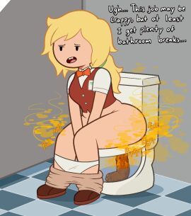 adventure_time adventure_time:_fionna_&_cake ass bare_ass bare_hips bare_legs blonde_hair bottomless bowtie buckteeth cartoon_network clothing defecating fart farting fat_ass feces female fionna_campbell fionna_the_human_girl hips huge_ass human large_ass long_hair pale_skin panties panties_around_legs panties_down pants_down restroom scat shirt shit sitting sleeveless sorollos tied_hair toiler turd uniform warner_brothers white_panties young young_adult young_female