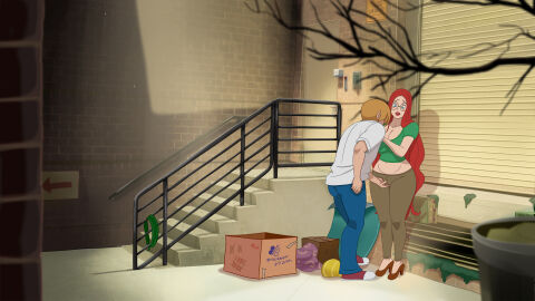 anna_(discreenvision) ass big_ass big_breasts breasts discreenvision female glasses high_heels inusen milf red_hair tagme the_secret_of_the_house