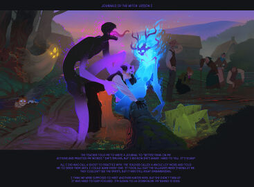 1boy 1futa 2d 2d_(artwork) 3girls background_character background_characters bent_over big_penis breasts clothed clothing comic comic_page comic_panel completely_nude cunnilingus detailed_background dialogue doggy_style english_text erection fellatio female foursome from_behind fully_clothed futa_with_female futa_with_male futanari ghost group group_sex hand_on_breast hand_on_head hi_res high_resolution highres humanoid humanoid_penis incase intersex journals_of_the_hunter journals_of_the_witch large_breasts light-skinned_female light_skin long_tongue male monster nude nude_futa nude_male oral original original_character penis sex spirit standing stealth_sex text voyeur