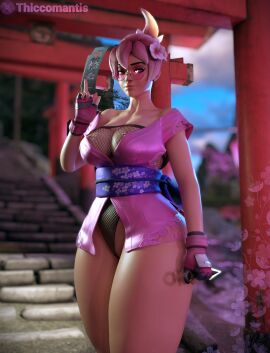 3d ass big_ass big_breasts big_butt blizzard_entertainment breasts female kiriko_(overwatch) kiriko_kamori kunoichi overwatch overwatch_2 sakura_kiriko thiccomantis thick_ass thick_legs thick_thighs