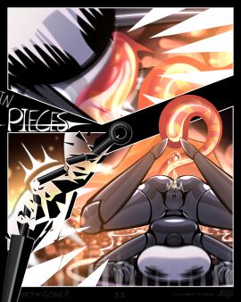 1girls 2024 anthro arthropod artist_name ass black_body black_eyes broken_weapon digital_media_(artwork) english_text exclamation_point female fingers genitals hi_res hollow_knight hornet_(hollow_knight) jellli number on_ground orange_tentacles page_number pussy team_cherry tentacle text the_infection_(hollow_knight) upside-down weapon white_head