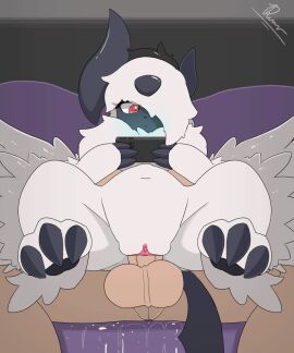 2d_animation absol after_sex animated ass balls belly big_ass big_balls big_butt big_penis bodily_fluids cock_warming cum cum_absorption cum_in_pussy cum_inside dengon duo electronics excessive_cum excessive_genital_fluids female feral frame_by_frame furniture furry generation_3_pokemon generation_6_pokemon genital_fluids genitals hair hi_res holding_belly humanoid_genitalia humanoid_penis inflation leaking_cum loop male male/female mega_absol mega_evolution nintendo on_lap on_sofa pawpads paws penetration penile penile_penetration penis penis_in_pussy phone plump_labia pokemon pokemon_(species) pussy red_eyes sex simple_background sitting sitting_on_another sitting_on_lap sitting_on_sofa sofa spread_legs spreading stomach_bulge thick_thighs throbbing throbbing_balls throbbing_penis vaginal_penetration wings