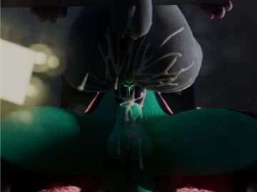 3d_(artwork) absurd_res anal anal_sex anthro anus blurred_background bodily_fluids bovid caprine close-up cum cum_in_ass cum_inside digital_media_(artwork) duo genital_fluids genitals goat gynomorph gynomorph/gynomorph hi_res hilda_(rosethegoat) inside intersex intersex/intersex mammal novabeast penetration penis rose_(rosethegoat) sanythefox sex