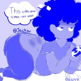 1boy 1femboy 1gay ass ass_crack boy brown_ass bubble bubble_ass bubble_butt butt_crack dakkodanth dark-skinned_male dark_skin femboy guy male matthew_chad playing_videogame revealing_ass revealing_butt solo_male video_games