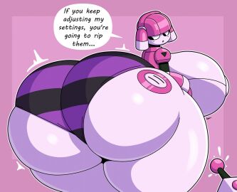 1girls ass ass_bigger_than_head ass_focus backboob big_ass big_butt bottomwear breasts breasts_bigger_than_head dorahden female female_focus female_only huge_ass huge_breasts huge_butt hyper_ass hyper_breasts looking_at_ass looking_at_butt looking_at_own_ass looking_at_own_butt looking_back massive_ass massive_breasts massive_butt mya_(dorahden) original original_character revealing_clothes robot robot_girl robot_humanoid sideass solo solo_female solo_focus striped_underwear talking_to_viewer topless underwear visible_underwear