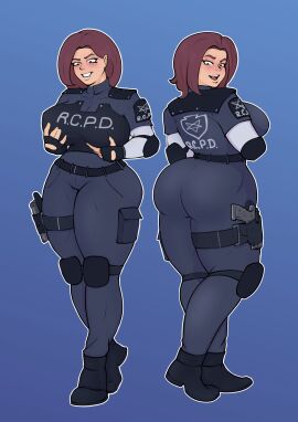 1girls ass big_ass big_breasts breasts bust busty capcom chest commodu curvaceous curvy curvy_figure digital_media_(artwork) female hips hourglass_figure huge_ass huge_breasts large_ass large_breasts legs light-skinned_female light_skin mature mature_female police police_uniform policewoman resident_evil resident_evil_2 slim_waist thick thick_hips thick_legs thick_thighs thighs voluptuous waist wide_hips