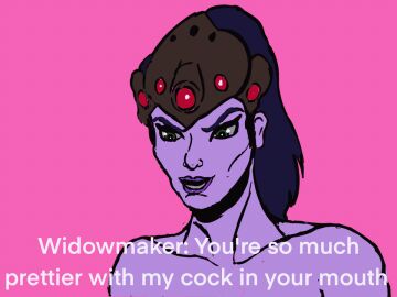 1futa 1girls 2d_animation animated breasts cheek_bulge cringe cursed d.va face_fucking female futa_on_female futanari huge_breasts huge_cock intersex no_sound overwatch penis purple-skinned_futa purple_skin white_skin widowmaker work_in_progress