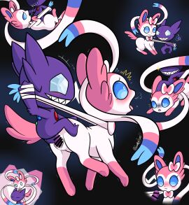 3_toes absurd_res balls biped blue_eyes blush bodily_fluids bow_ribbon censor_bar censored censored_genitalia censored_penis censored_pussy clinging devious_grin dominant dominant_male duo eeveelution feet female female_penetrated feral fluffy fluffy_tail from_behind_position gem gender_symbol gender_symbol_penetration generation_3_pokemon generation_6_pokemon genitals gradient_background heart_symbol hi_res imminent_sex ineffective_censorship leash leash_pull lemontyne lying makeshift_leash male male/female male_penetrating male_penetrating_female nervous_expression nintendo on_back open_mouth penetration penile penile_penetration penile_spines penis penis_in_pussy pokemon pokemon_(species) purple_body pussy quadruped questionable_consent ribbons ribbons_(anatomy) rough_sex sableye saliva saliva_string scared_expression scheming sex sharp_teeth shocked_expression simple_background smile step step_pose sylveon symbol tail teeth toes tongue tongue_out vaginal_penetration white_body