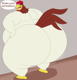 ass ass_bigger_than_head avian big_ass chicken fat foghorn_leghorn gay looking_at_viewer looney_tunes male megacoolbear_(artist) shaking_ass shaking_butt teasing_viewer