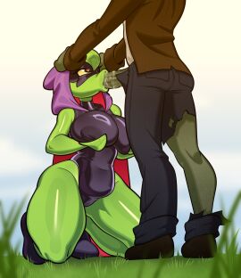 1girls bbo big_breasts blowjob breasts deepthroat female green_shadow_(pvz) heart_eyes huge_breasts male nsfw_bbo oral peashooter_(pvz) penis plant_girl plants_vs_zombies sucking_penis zombie zombie_(pvz)