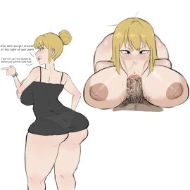 1boy 1girls :>= annoyed ass aunt aunt_and_nephew big_ass big_breasts big_lips black_dress black_eyes blonde_hair breasts breasts_bigger_than_head breasts_out cum_drip cum_from_nose cum_in_mouth curvaceous curvy dark-skinned_male dark_skin english_text female hair_bun half-dressed hi_res huge_ass huge_breasts incest interracial light-skinned_female light_skin long_hair male mature_female mercurydrawss messy_hair milf milfs milking naked_female older_female original penis phat_ass pubic_hair pubic_hair_in_mouth puffy_nipples scolding secretly_loves_it self_upload speech_bubble text thick_thighs uncensored vaccum visible_underwear white_background white_panties wide_hips younger_male