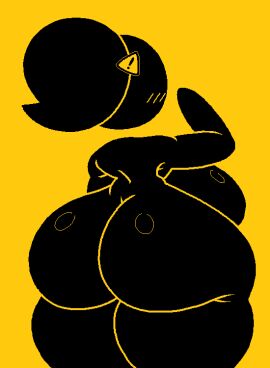 ass big_ass big_breasts big_butt black_body breasts caution_sign female jjoyplus pictogram thick_thighs view_from_behind warning_sign warning_sign_person yellow_background