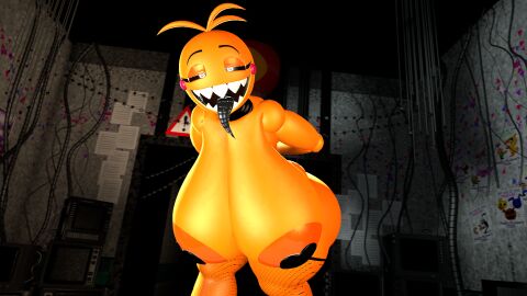 3d bent_over big_breasts breasts female female_only five_nights_at_freddy's five_nights_at_freddy's_2 loverofmemes presenting_breasts sfm solo source_filmmaker toy_chica_(cyanu) toy_chica_(fnaf)