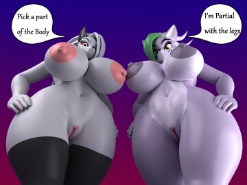 3d 3d_model anthro argos90 big_breasts breasts canid canid_demon canine canis demon digital_media_(artwork) female five_nights_at_freddy's five_nights_at_freddy's:_security_breach fnaf hellhound helluva_boss hi_res loona_(helluva_boss) mammal mythological_canine mythological_creature mythology nude roxanne_wolf_(fnaf) scottgames solo steel_wool_studios wolf