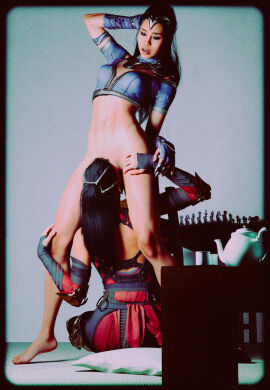 2girls 3d abs ass black_hair breasts cunnilingus curvy_figure dark_hair eating_out eating_pussy eyes_open face_in_pussy female female_only fit_female half_dressed hand_on_thigh incest kitana legs_apart legs_spread light-skinned_female mature mature_female mileena mortal_kombat mortal_kombat_1_(2023) netherrealm_studios oral oral_sex orgasm orgasm_face polaroid_photo princess pussy rayalterego23 sisters standing thighs tongue_in_pussy twincest twins voluptuous voluptuous_female yuri