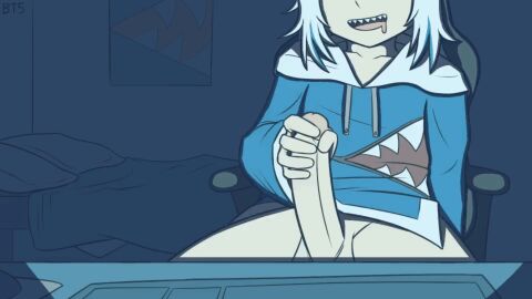 1futa animated balls bedroom big_cock big_penis bottomless breasts bt5 camera chair clothed clothing cock collarbone computer desktop electronics erect_penis erection female flat_chest flat_chested futa_only futanari gawr_gura gawr_gura_(1st_costume) gooning hololive hololive_english huff human intersex light-skinned_futa light_skin lights_off masturbating_futa masturbation no_panties no_underwear one-handed_masturbation partially_clothed penis pointy_teeth recording room saliva saliva_drip shark_girl sharp_teeth sitting sitting_down sitting_on_chair smile smooth_penis solo streamer streaming thighs video_chat virtual_youtuber vtuber white_hair