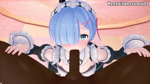 1boy 1girls 3d anal animated bbc big_penis blowjob blush cute dark-skinned_male dark_skin hentaisanctuary01 highres koikatsu large_penis lingerie looking_at_viewer maid moaning naked nude oral petite pov re:zero_kara_hajimeru_isekai_seikatsu rem_(re:zero) reverse_cowgirl_position riding small_breasts sound sweat tagme video