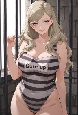 ai_generated ann_takamaki persona persona_5 prison prison_uniform sega