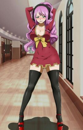 1girls breasts fairy_tail female large_breasts meredy_(fairy_tail) pink-haired_female pink_hair tagme thighhighs