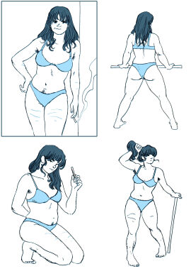 art_model auke_(slartzee) barefoot bra cigarette female figure_drawing life_drawing panties posing slartzee smoking underwear