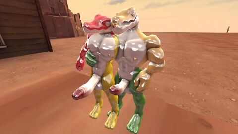 2024 2boys 3d 3d_(artwork) 3d_model anthro anthro_focus anthro_on_anthro anthro_only chad_(the_amazing_digital_circus) crocodile crocodilian crocodylid digital_media_(artwork) duo erect_penis erection glitch_productions gummigoo_(the_amazing_digital_circus) gummy_(food) gummy_creature humanoid_genitalia humanoid_penis living_candy living_food male male/male male_anthro male_focus male_only mrcalibur penile penis penis_out reptile reptile_humanoid the_amazing_digital_circus