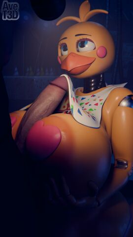 3d absurd_res animatronic anthro avet3d avian beak bib big_breasts big_penis bird blender_(software) blue_eyes breast_play breasts clothed clothing digital_media_(artwork) duo endoskeleton female five_nights_at_freddy's five_nights_at_freddy's_2 flashlight genitals heart_pasties hi_res holding_breast human human_on_anthro interspecies looking_at_another machine male male/female mammal paizuri panties partially_clothed pasties penis robot scottgames security security_guard sex solo solo_focus titfuck_under_clothes toy_chica_(axylpup) toy_chica_(fnaf) underwear wide_hips