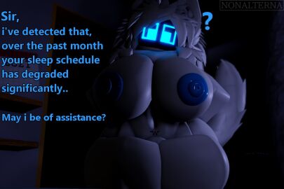 1girls 3d 3d_(artwork) ? anthro anthro_female anthro_focus big_breasts blue_body blue_eyes blue_nipples breasts dialogue ear english english_text female female_focus furry furry_female furry_focus hair huge_breasts naked_female nipples nonalterna nude nude_female roblox robloxian robot robot_girl short_hair short_white_hair standing tail text thick_thighs thighs watermark white_body white_ears white_hair white_skin white_tail