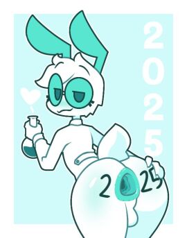 alien alien_humanoid anthro anus arthropod ass ass_grab backsack balls ballsack butt_grab clothing coat eyewear gaping gaping_anus genitals glasses hair hand_on_ass hand_on_butt heart_symbol humanoid male solo tail topwear tunnel_plug white_hair zyneru zyneru_(character)