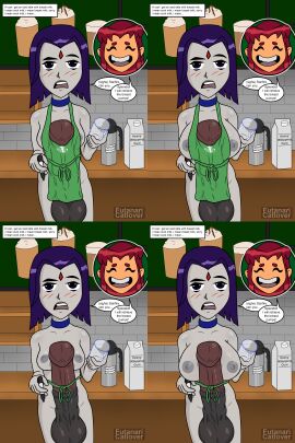 animal_genitalia_on_humanoid apron apron_only breasts cock dc dc_comics dick dickgirl female futanari futanaricatlover horse_penis horsecock horsecock_futa horsecock_on_humanoid iced_latte_with_breast_milk iced_latte_with_dick_milk intersex large_breasts meme nude nude_female nude_futa penis raven raven_(dc) small_breasts starbucks starbucks_barista starbucks_meme starbucks_parody starbucks_uniform starfire teen_titans