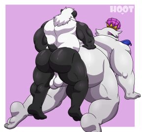 absurd_res all_fours anal anal_sex anthro ass balls bear big_butt boo_(mario) crown crown_only dg254 duo genitals ghost ghost_sex giant_panda headgear headgear_only hi_res king_boo luigi's_mansion male male/male mammal mario_bros muscular muscular_anthro muscular_male nintendo nude penetration spirit stiban_(character) tongue tongue_out